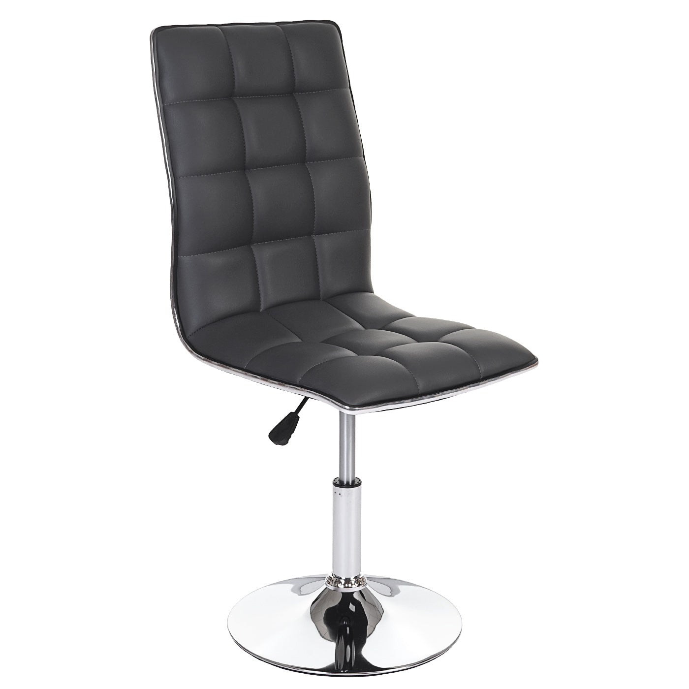 Cosmo Casa - Eetkamerstoel - In Hoogte Verstelbare Keukenstoel - Kunstleer - Grijs