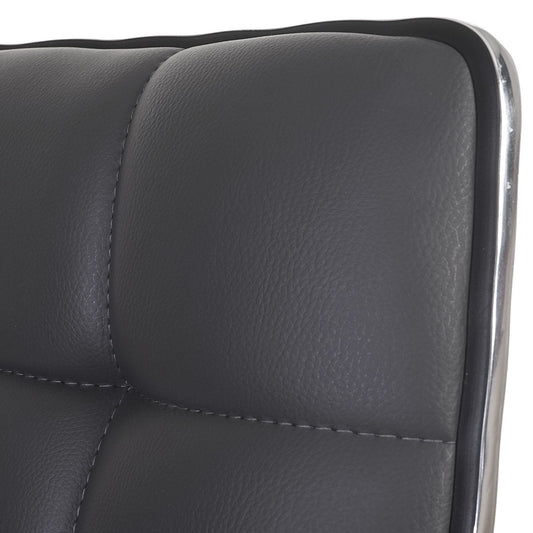 Cosmo Casa - Eetkamerstoel - In Hoogte Verstelbare Keukenstoel - Kunstleer - Grijs