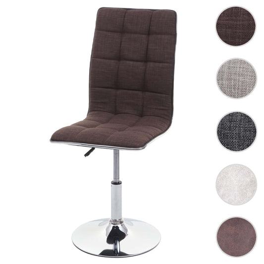 Cosmo Casa - Eetkamerstoel - In Hoogte Verstelbare Keukenstoel - Stof - Bruin