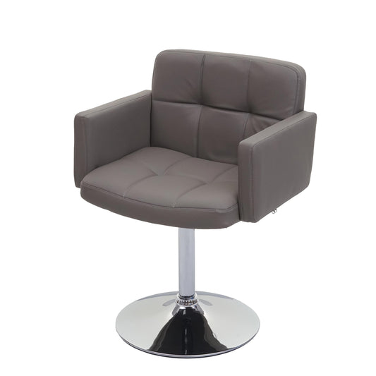 Cosmo Casa - Eetkamerstoel - Draaistoel - Imitatieleer - Taupegrijs - Chroom