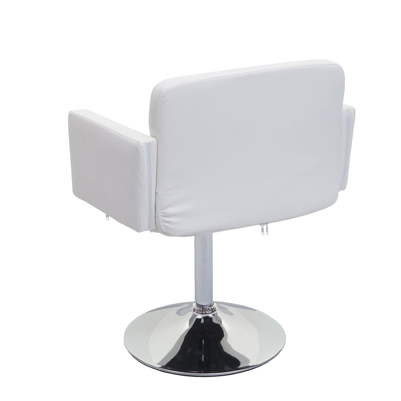 Cosmo Casa - Eetkamerstoel - Draaistoel - Imitatieleer - Wit - Chroom