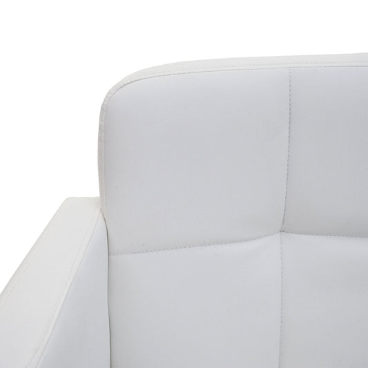 Cosmo Casa - Eetkamerstoel - Draaistoel - Imitatieleer - Wit - Chroom