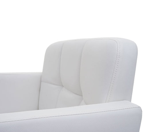 Cosmo Casa - Eetkamerstoel - Draaistoel - Imitatieleer - Wit - Chroom