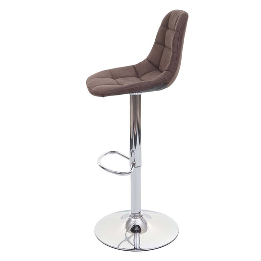 Cosmo Casa - Set van 2 Barkrukken - Counterkrukken - Textiel - Donkerbruin