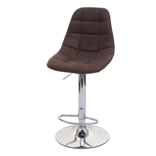 Cosmo Casa - Set van 2 Barkrukken - Counterkrukken - Textiel - Donkerbruin