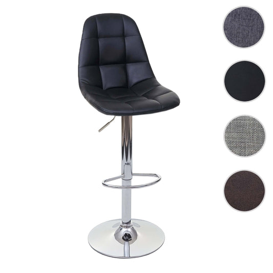 Cosmo Casa - Barkruk - Barkruk met Chroom Onderstel - Imitatieleer - Zwart