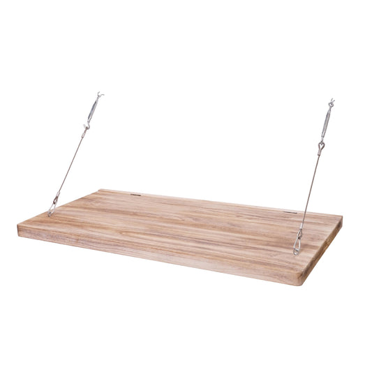Cosmo Casa - Wandtafel opklapbaar - Wandplanktafel met plank - Massief hout - 120 x 60 cm