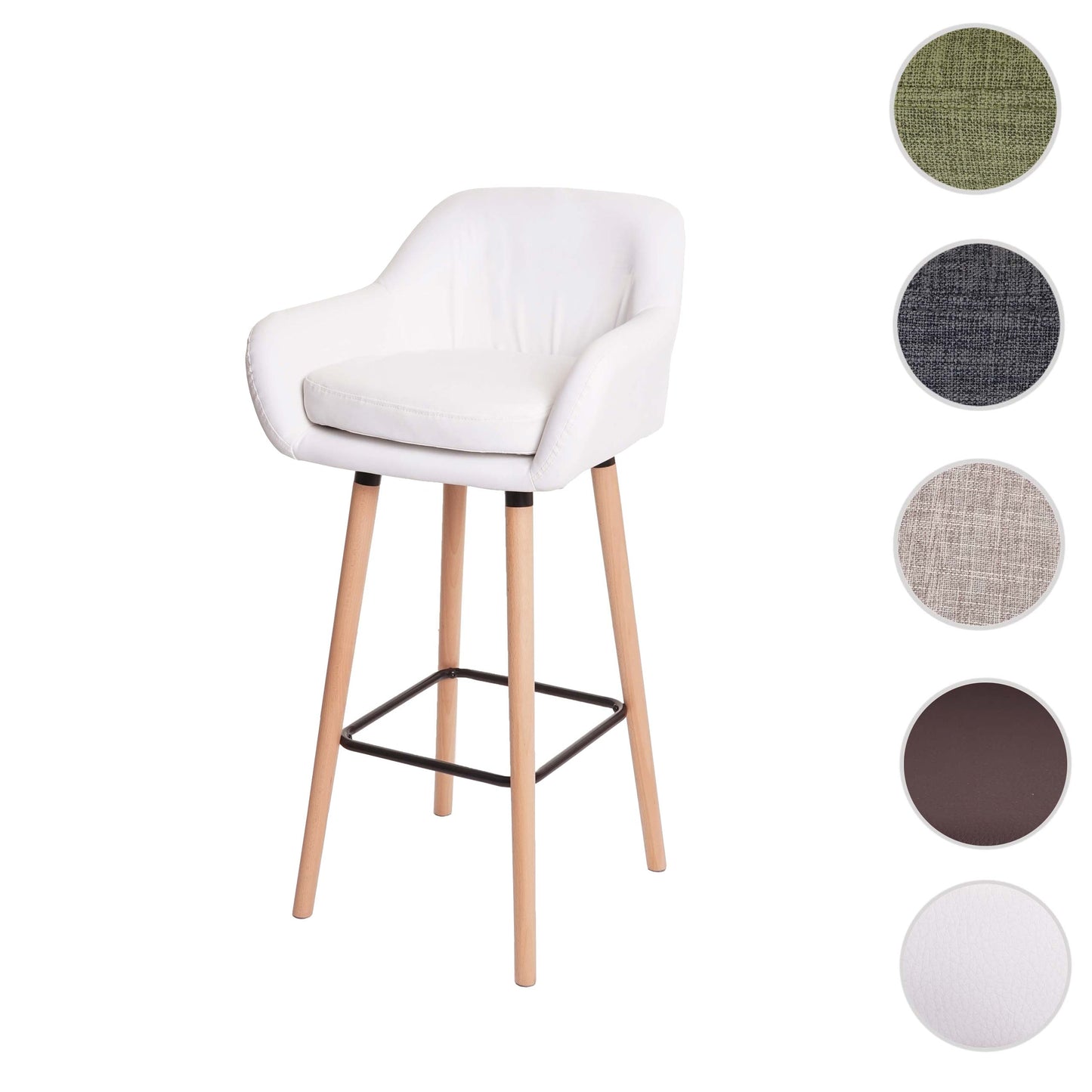 Cosmo Casa - Barkruk - Krukontwerp - Kunstleer - Wit