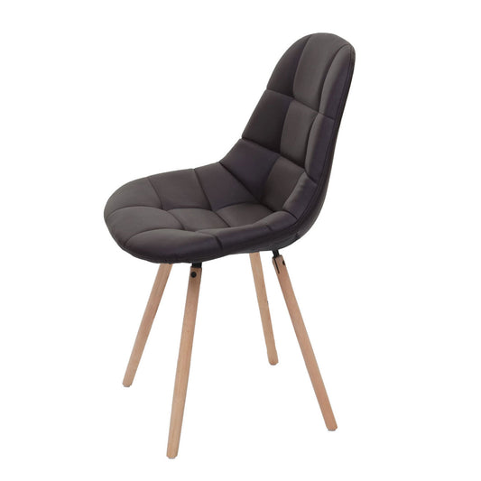 Cosmo Casa - Eetkamerstoelen set van 2 - Retro design - Imitatieleer - Bruin