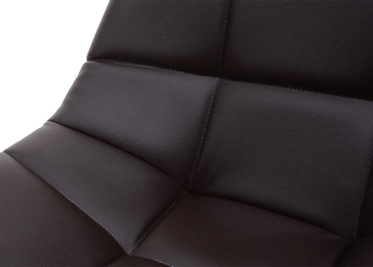 Cosmo Casa - Eetkamerstoelen set van 2 - Retro design - Imitatieleer - Bruin