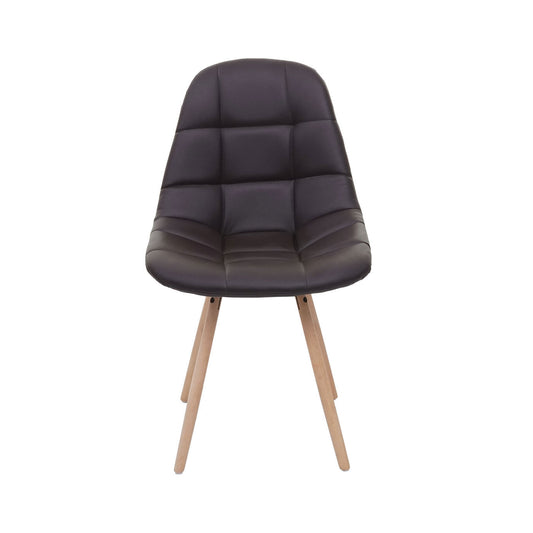 Cosmo Casa - Eetkamerstoelen set van 2 - Retro design - Imitatieleer - Bruin