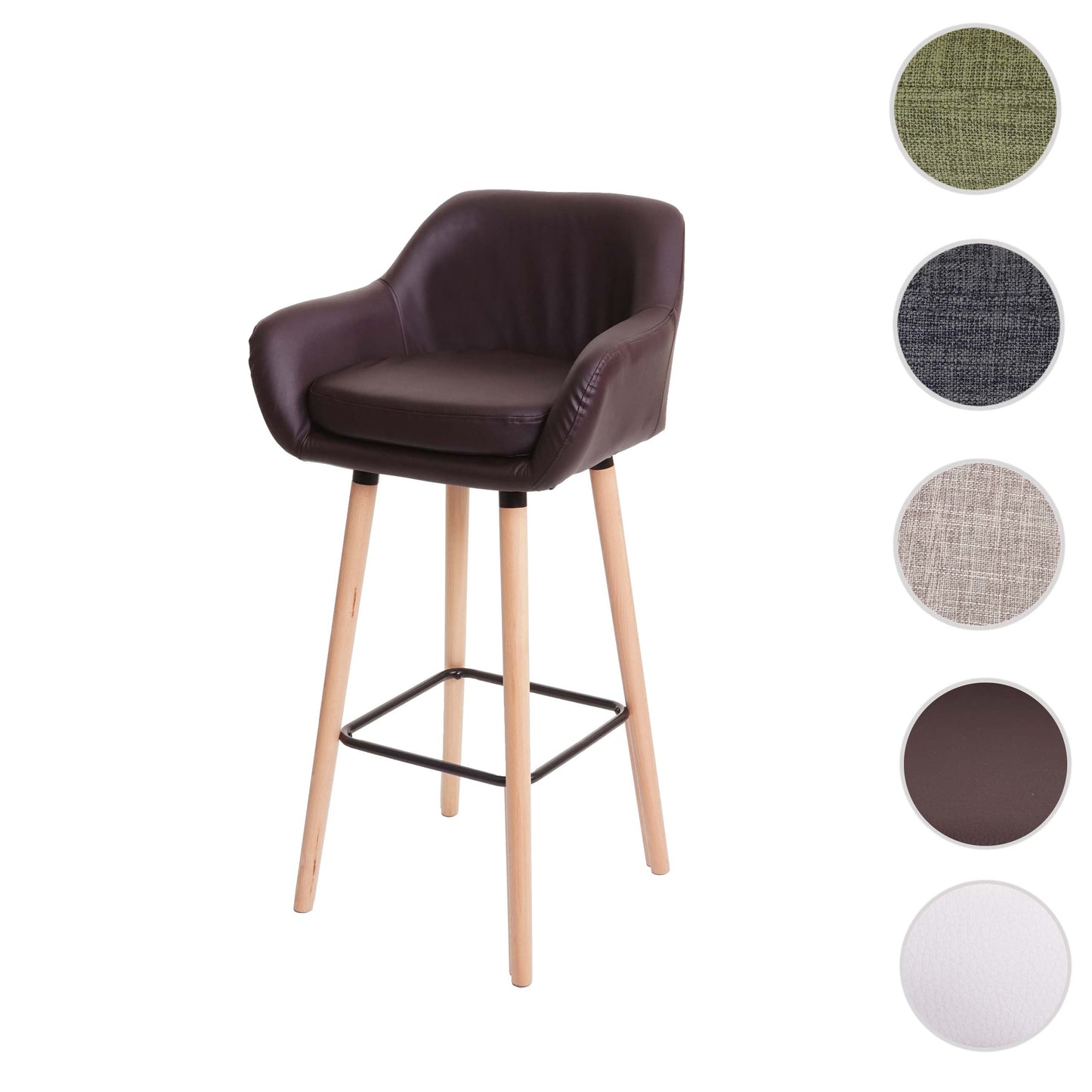 Cosmo Casa - Barkruk - Krukontwerp - Kunstleer - Bruin