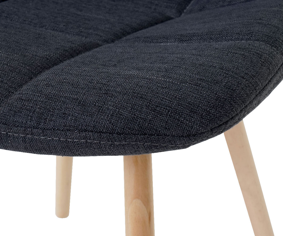 Cosmo Casa - Eetkamerstoel - Retro design - Stof/textiel - Donkergrijs