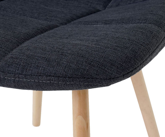 Cosmo Casa - Eetkamerstoel - Retro design - Stof/textiel - Donkergrijs