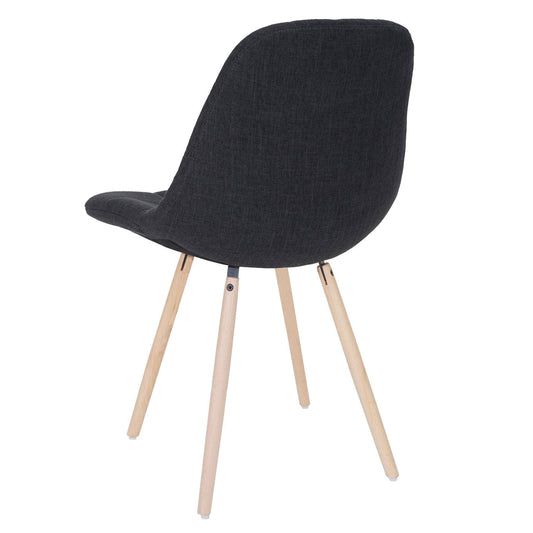 Cosmo Casa - Eetkamerstoel - Retro design - Stof/textiel - Donkergrijs