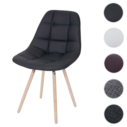 Cosmo Casa - Eetkamerstoel - Retro design - Imitatieleer - Zwart