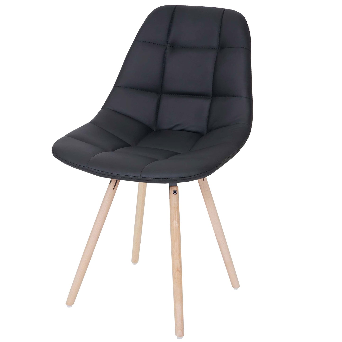 Cosmo Casa - Eetkamerstoel - Retro design - Imitatieleer - Zwart