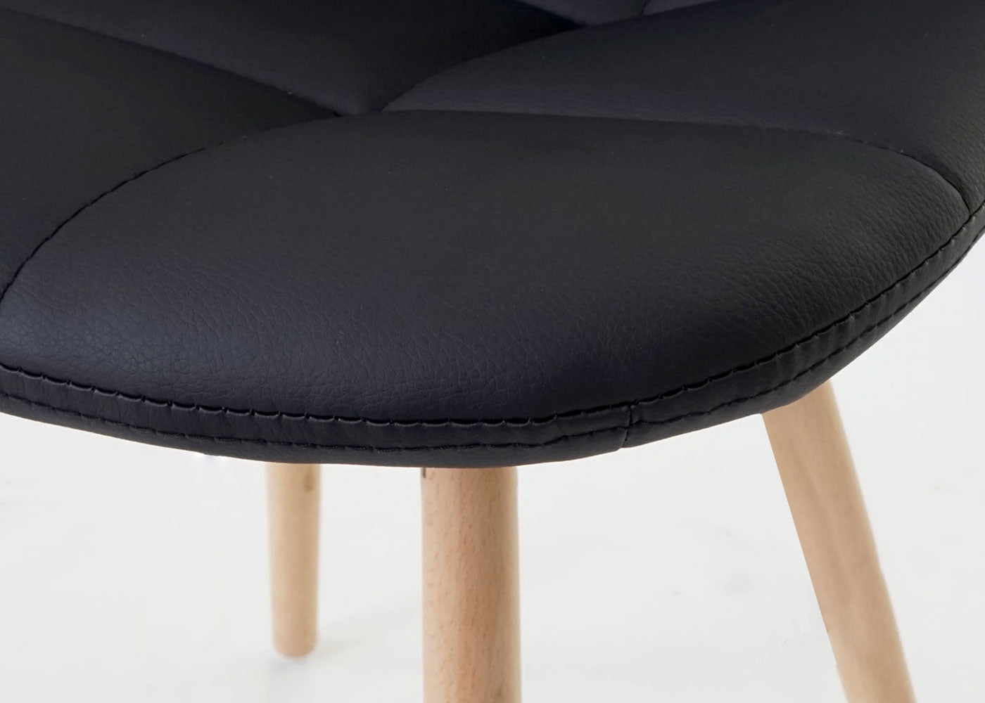 Cosmo Casa - Eetkamerstoel - Retro design - Imitatieleer - Zwart