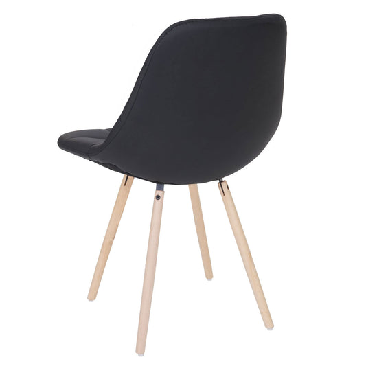 Cosmo Casa - Eetkamerstoel - Retro design - Imitatieleer - Zwart