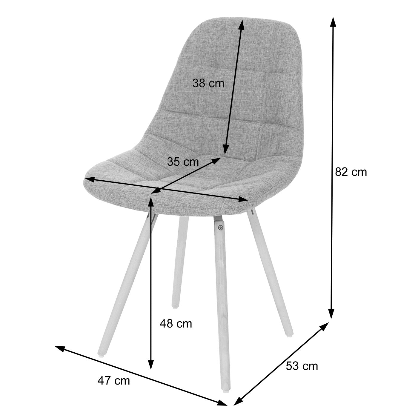 Cosmo Casa - Eetkamerstoel - Retro design - Imitatieleer - Zwart
