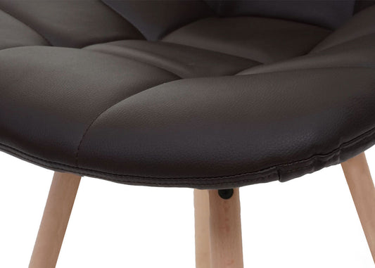 Cosmo Casa - Eetkamerstoel - Retro design - Imitatieleer - Bruin