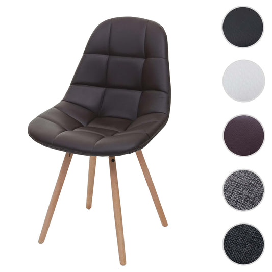 Cosmo Casa - Eetkamerstoel - Retro design - Imitatieleer - Bruin