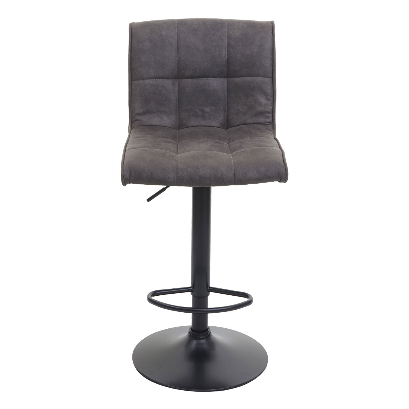 Cosmo Casa - Set van 2 Barkrukken - Counterkrukken - Imitatiesuède - Donkergrijs