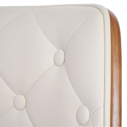 Cosmo Casa - Eetkamerstoel - Bezoekersontwerp - Gebogen hout - Kunstleer crème