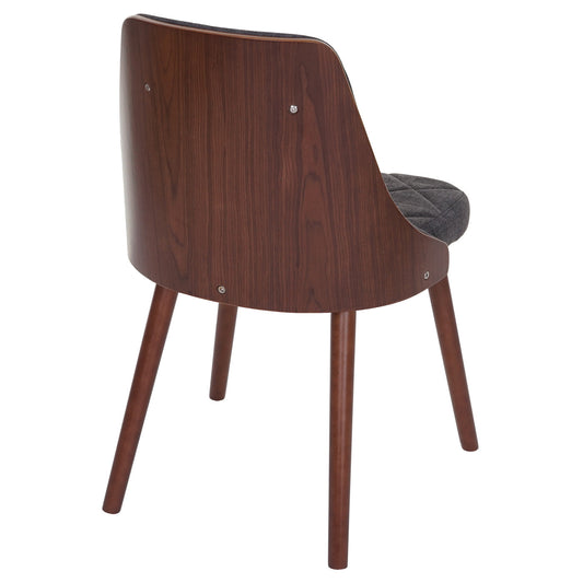 Cosmo Casa - Eetkamerstoel - Bezoekersontwerp - Gebogen hout - Stof textiel grijs