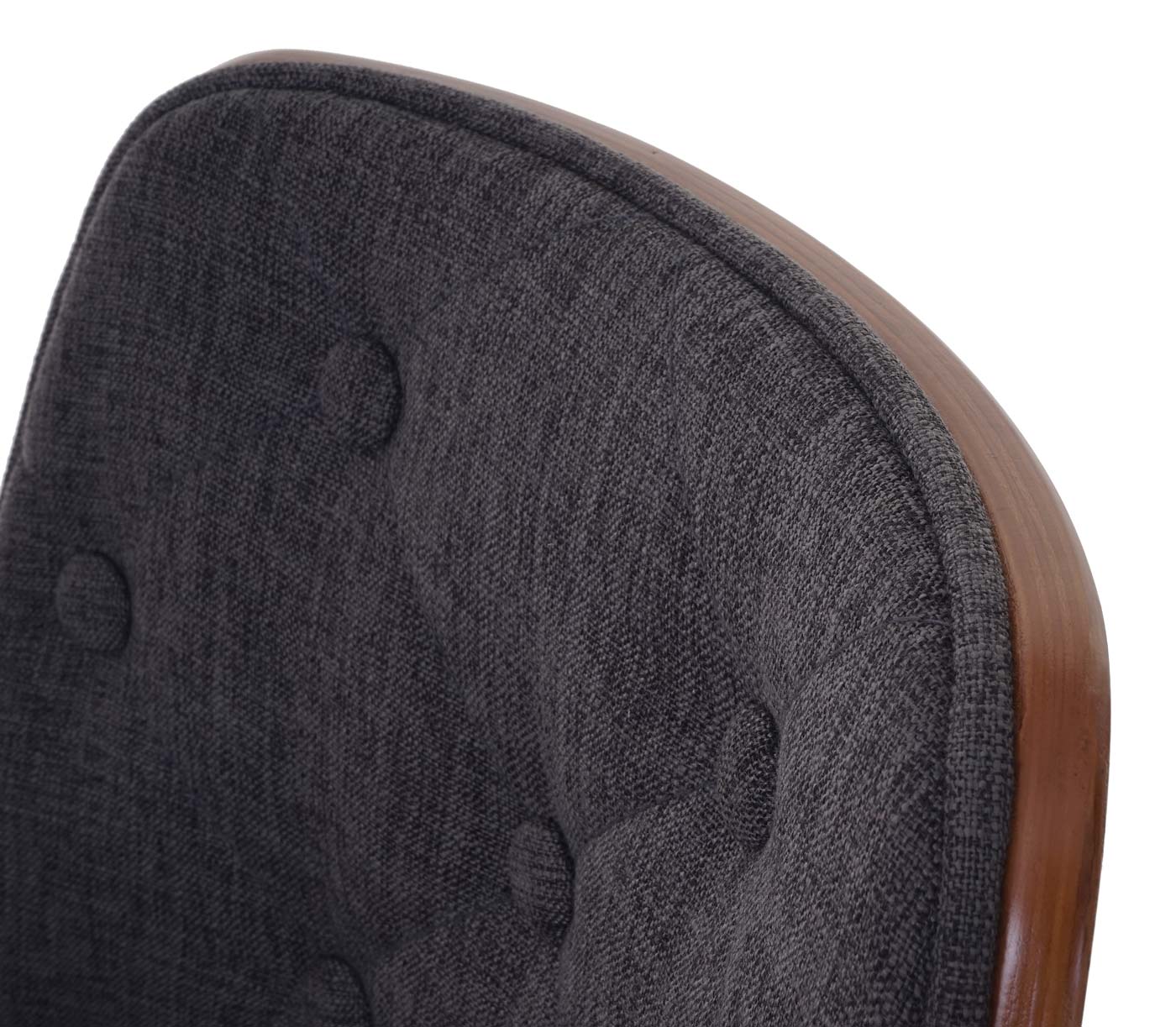 Cosmo Casa - Eetkamerstoel - Bezoekersontwerp - Gebogen hout - Stof textiel grijs