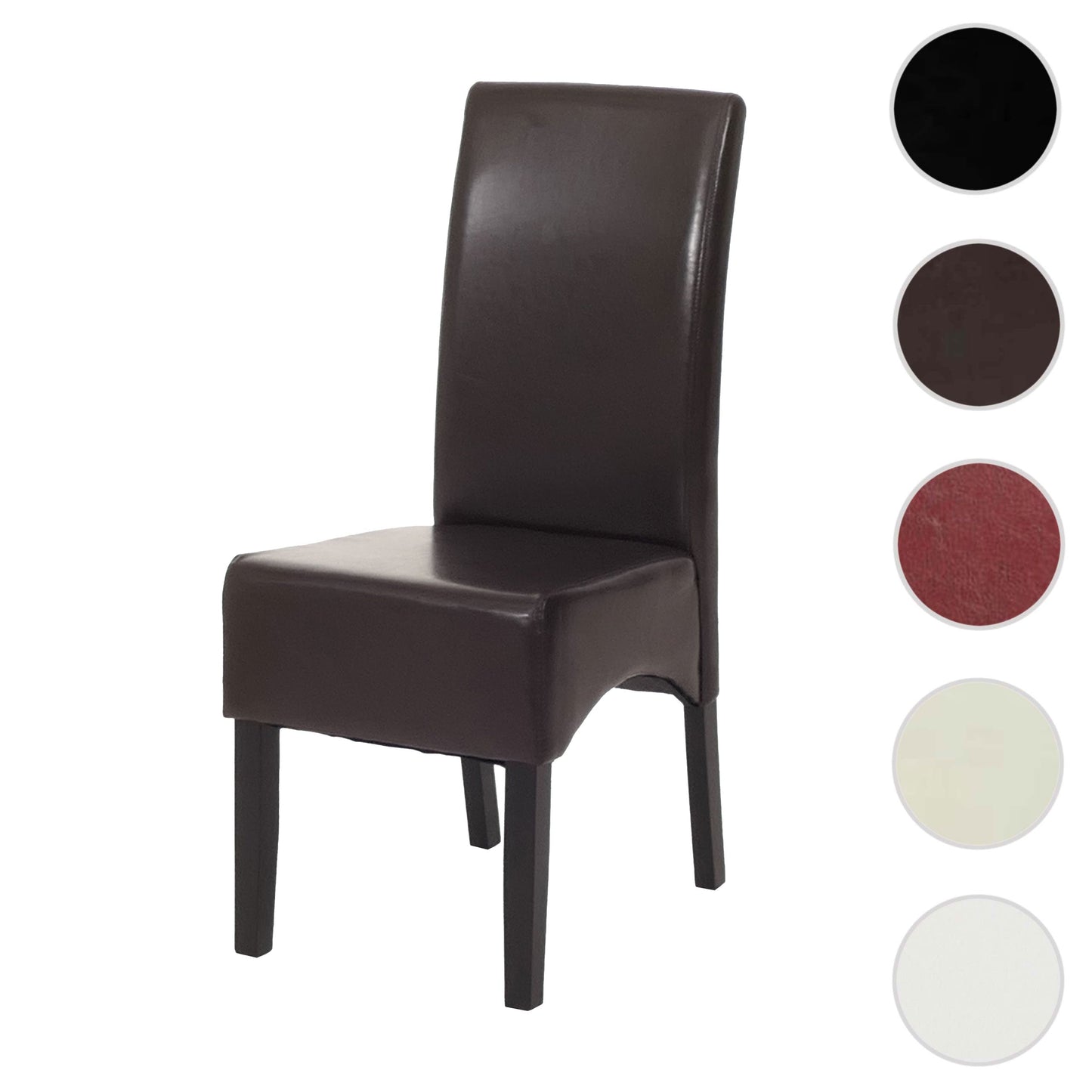 Cosmo Casa - Eetkamerstoel - Keukenstoel Littau - Imitatieleer - Bruin - Donkere Poten