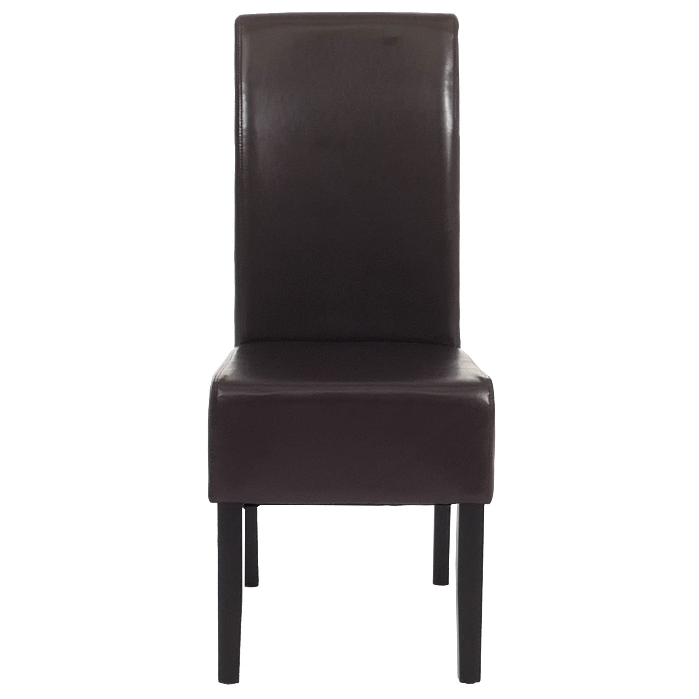 Cosmo Casa - Eetkamerstoel - Keukenstoel Littau - Imitatieleer - Bruin - Donkere Poten