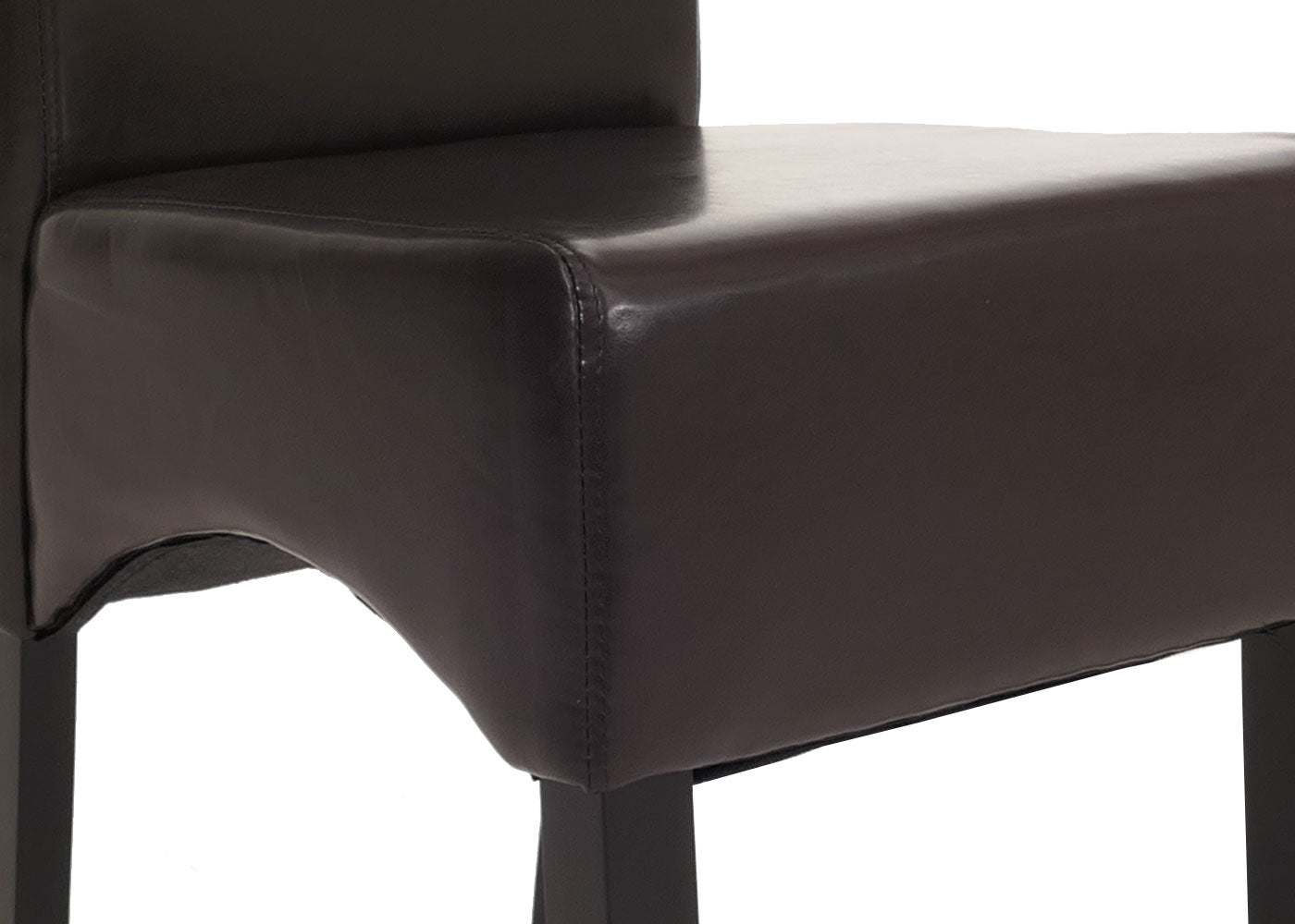 Cosmo Casa - Eetkamerstoel - Keukenstoel Littau - Imitatieleer - Bruin - Donkere Poten