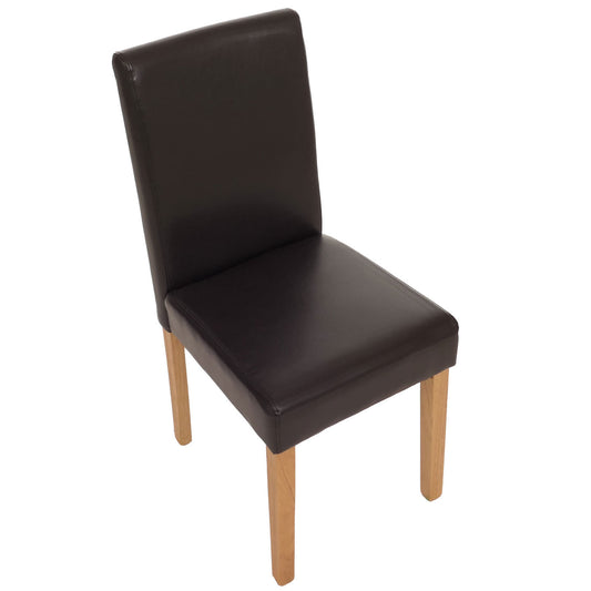 Cosmo Casa - Eetkamerstoel - Keukenstoel Littau - Leer - Bruin - Lichte Poten