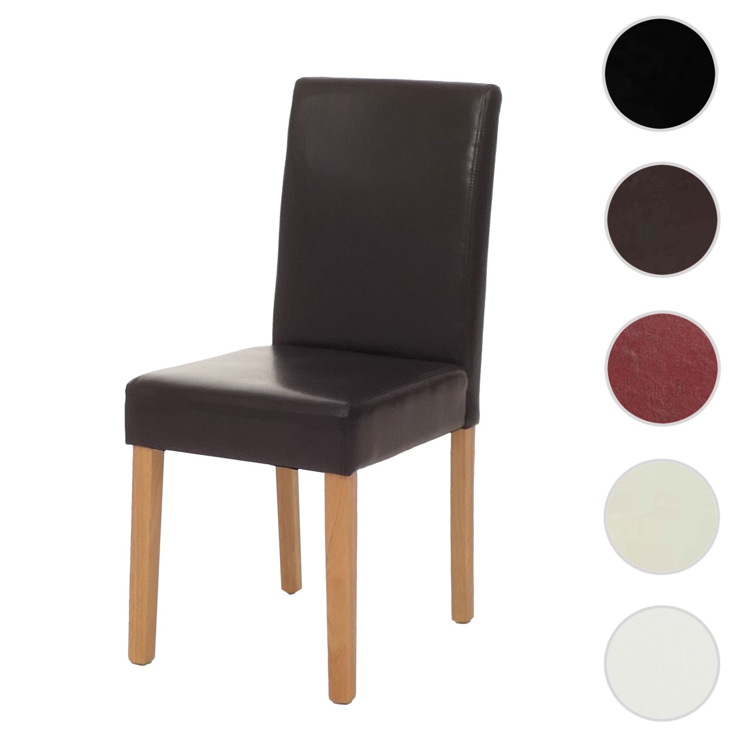 Cosmo Casa - Eetkamerstoel - Keukenstoel Littau - Imitatieleer - Bruin - Lichte Poten