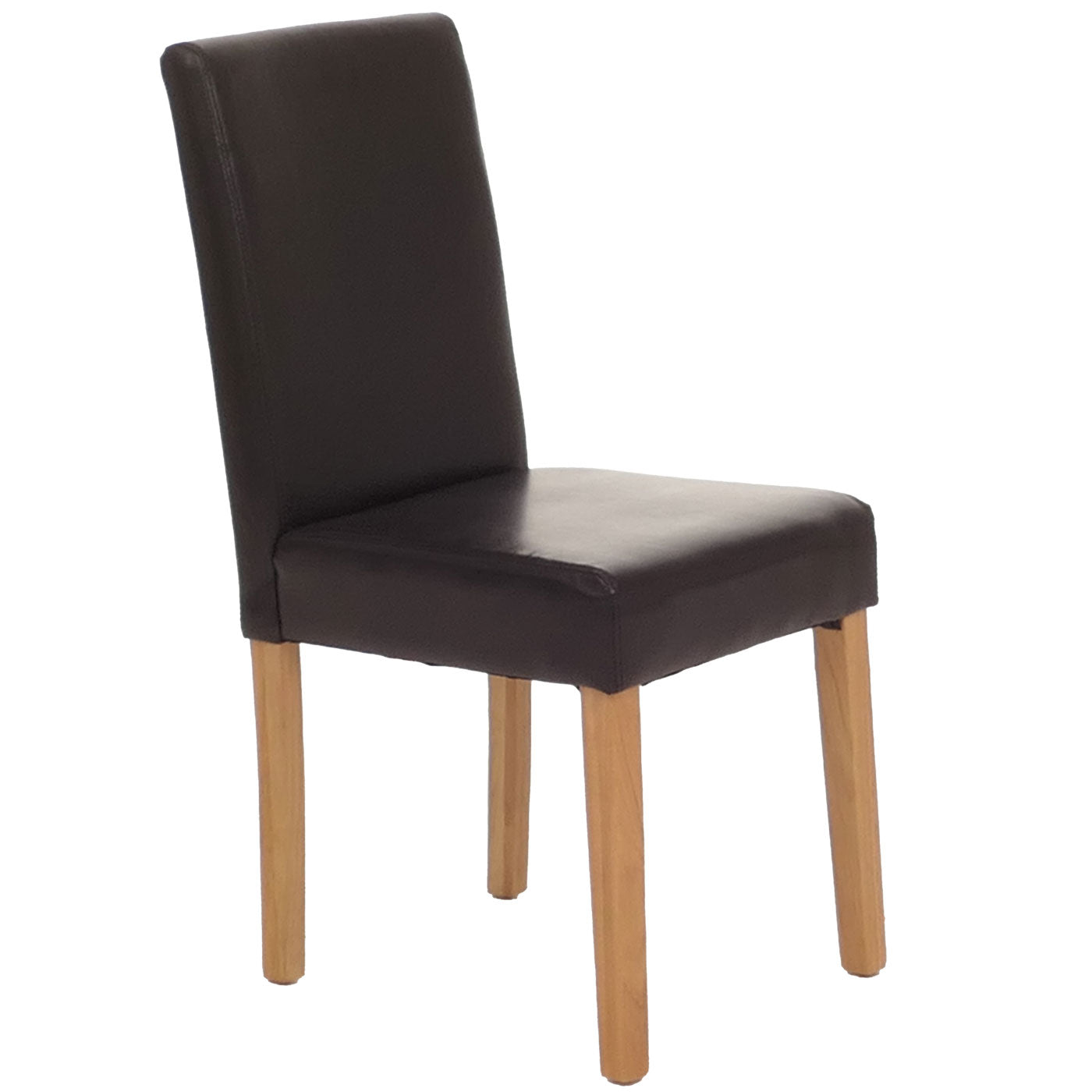 Cosmo Casa - Eetkamerstoel - Keukenstoel Littau - Imitatieleer - Bruin - Lichte Poten