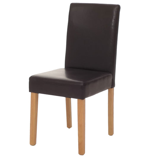 Cosmo Casa - Eetkamerstoel - Keukenstoel Littau - Imitatieleer - Bruin - Lichte Poten