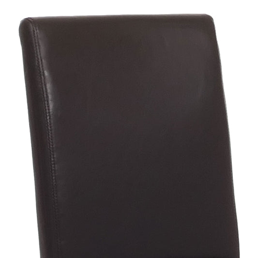 Cosmo Casa - Eetkamerstoel - Keukenstoel Littau - Imitatieleer - Bruin - Lichte Poten