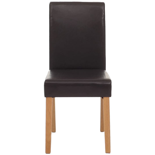 Cosmo Casa - Eetkamerstoel - Keukenstoel Littau - Imitatieleer - Bruin - Lichte Poten