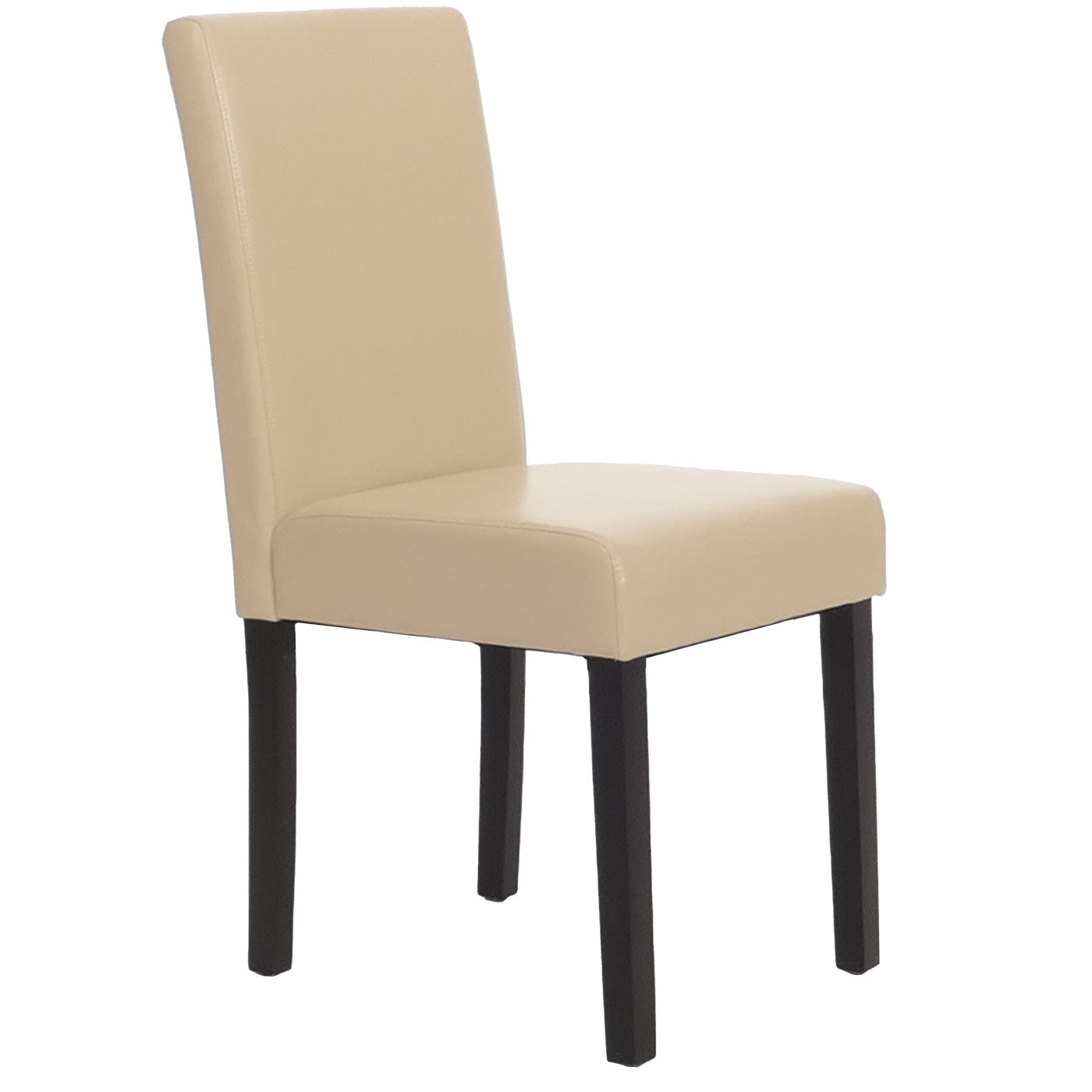 Cosmo Casa - Eetkamerstoel - Keukenstoel Littau - Leer - Crème - Donkere Poten