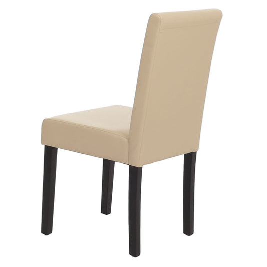 Cosmo Casa - Eetkamerstoel - Keukenstoel Littau - Imitatieleer - Crème - Donkere Poten