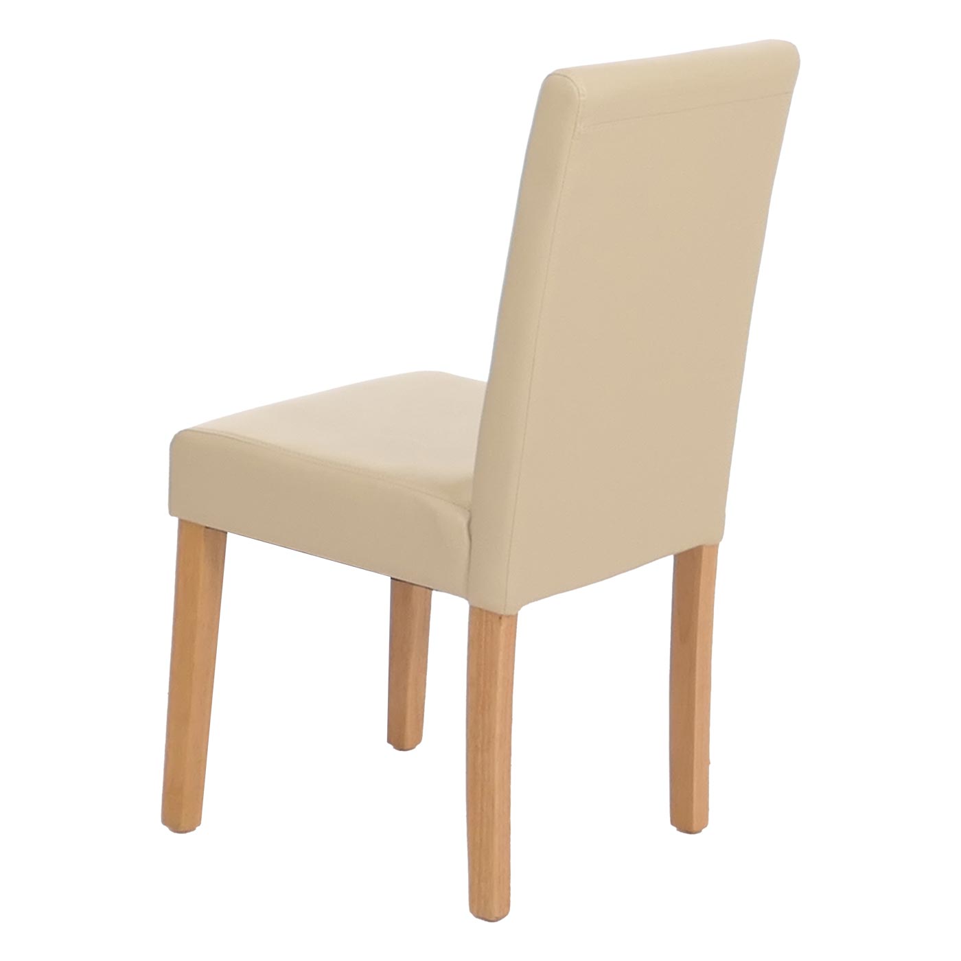 Cosmo Casa - Eetkamerstoel - Keukenstoel Littau - Leer - Crème - Lichte Poten