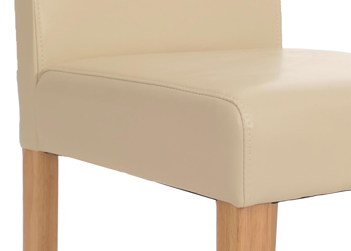 Cosmo Casa - Eetkamerstoel - Keukenstoel Littau - Imitatieleer - Crème - Lichte Poten