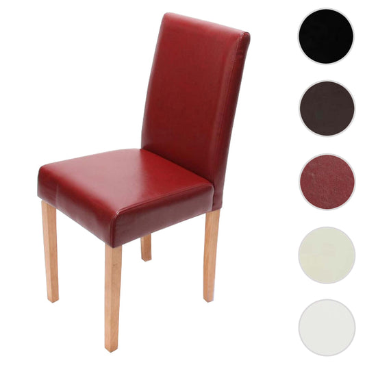 Cosmo Casa Littau eetkamerstoel, keukenstoel, leer ~ rood, lichte poten