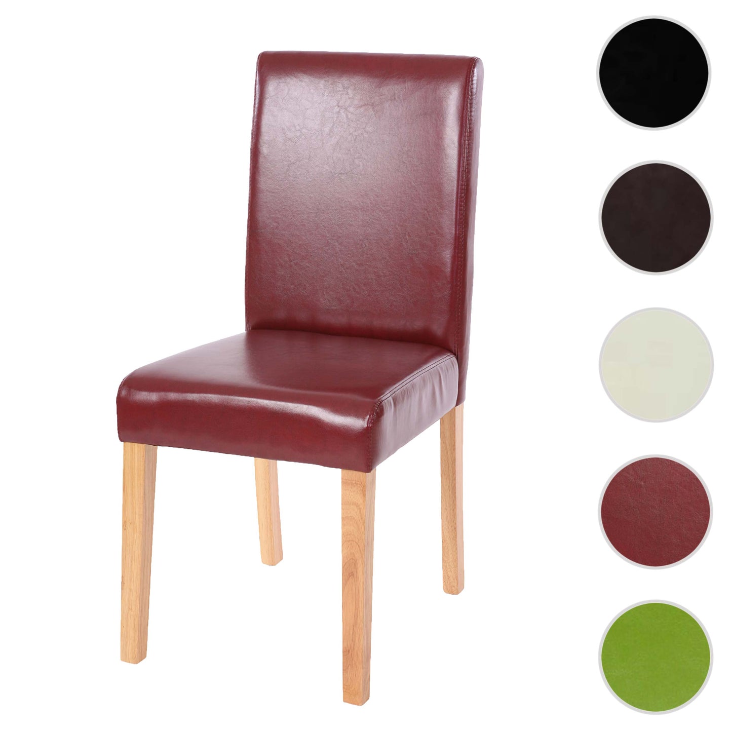 Cosmo Casa - Eetkamerstoel - Keukenstoel Littau - Imitatieleer - Roodbruin - Lichte Poten