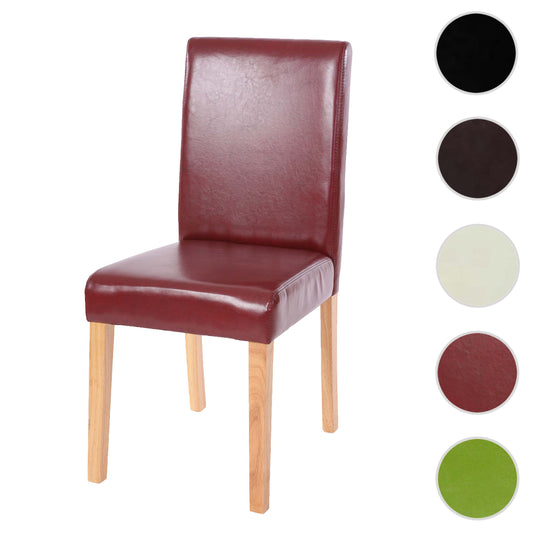 Cosmo Casa - Eetkamerstoel - Keukenstoel Littau - Imitatieleer - Roodbruin - Lichte Poten