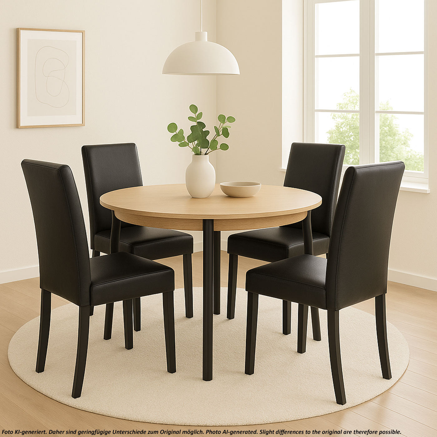 Cosmo Casa Littau eetkamerstoel, keukenstoel, leer ~ zwart, donkere poten