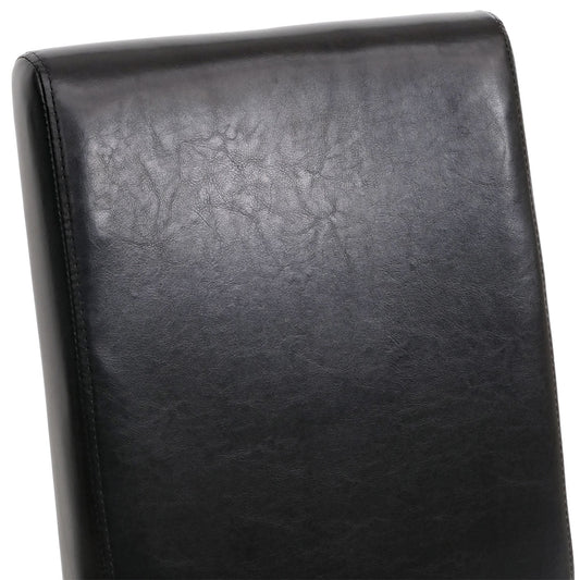 Cosmo Casa Littau eetkamerstoel, keukenstoel, leer ~ zwart, donkere poten