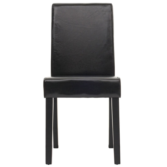 Cosmo Casa Littau eetkamerstoel, keukenstoel, leer ~ zwart, donkere poten