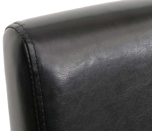 Cosmo Casa - Eetkamerstoel - Keukenstoel Littau - Imitatieleer - Zwart - Lichte Poten